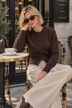 Button-Front Knit Top