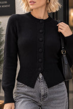 Button-Front Knit Top