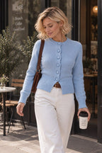 Button-Front Knit Top
