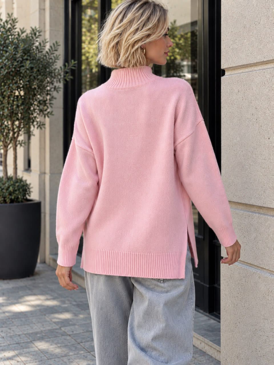 High Neck Knit Top