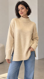 High Neck Knit Top