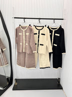 Contrast Knit Set