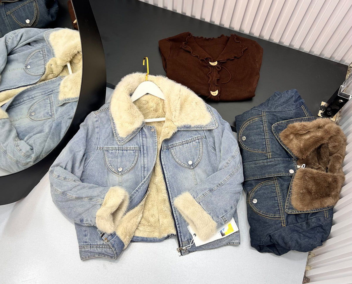Fur Lined Denim Jacket
