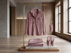 Velvet Pajama Set with Slippers & Eye Mask