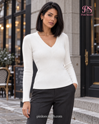Ribbed V-Neck Top