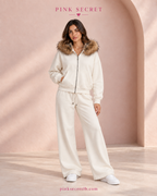 Fur Trim Tracksuit Set